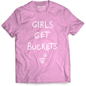 Bigger Than Basketball Girls Get Buckets - T-Shirt - Pink