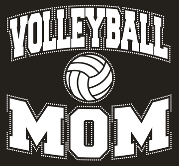 Glitter & Rhinestone Volleyball Mom Hoodie