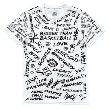 Bigger Than Basketball Emotions - Performance Compression T-Shirt - White