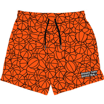 Bigger Than Basketball - Basketball Pattern - Shorts - Orange